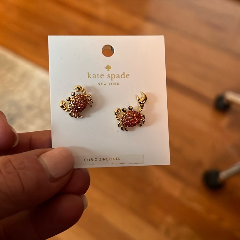 Kate Spade crab earrings for pierced ears